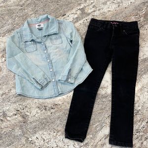 Old Navy Denim Top TCP Black Super Skinny Jeans 5S